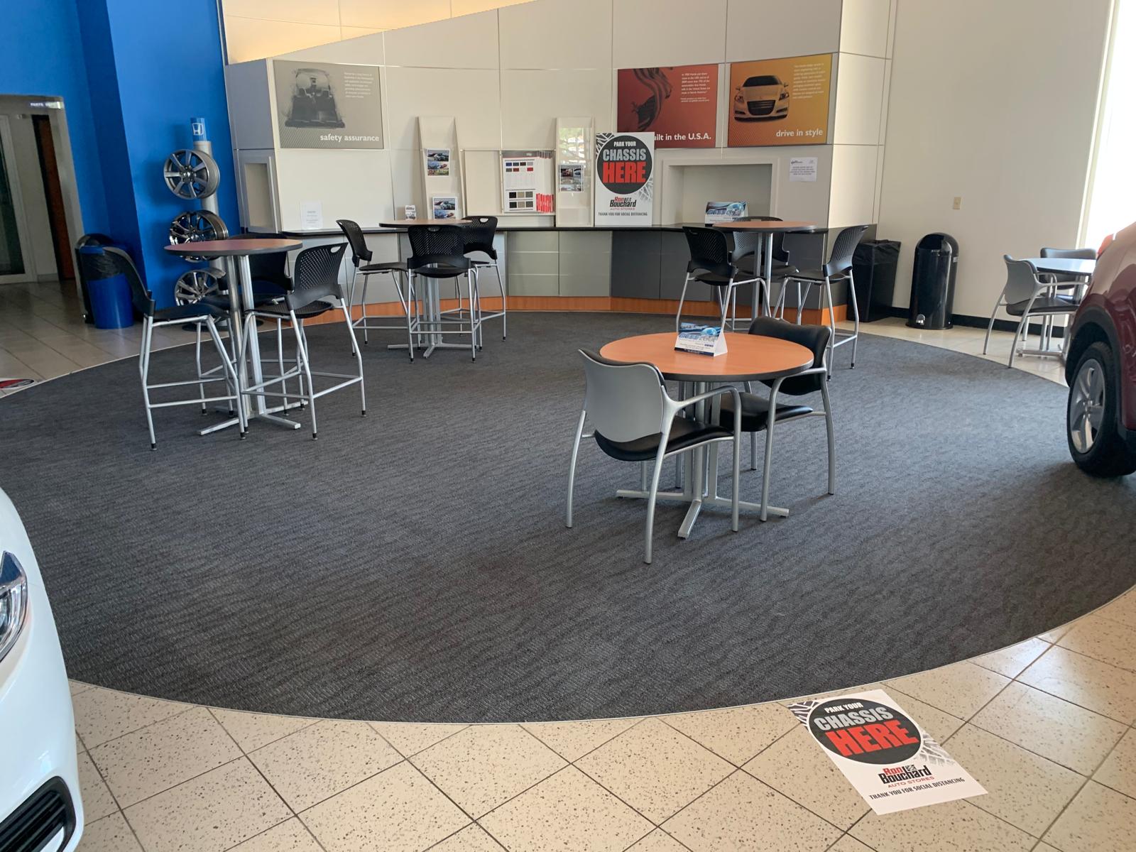 Carpet tiles refreshed after professional cleaning service