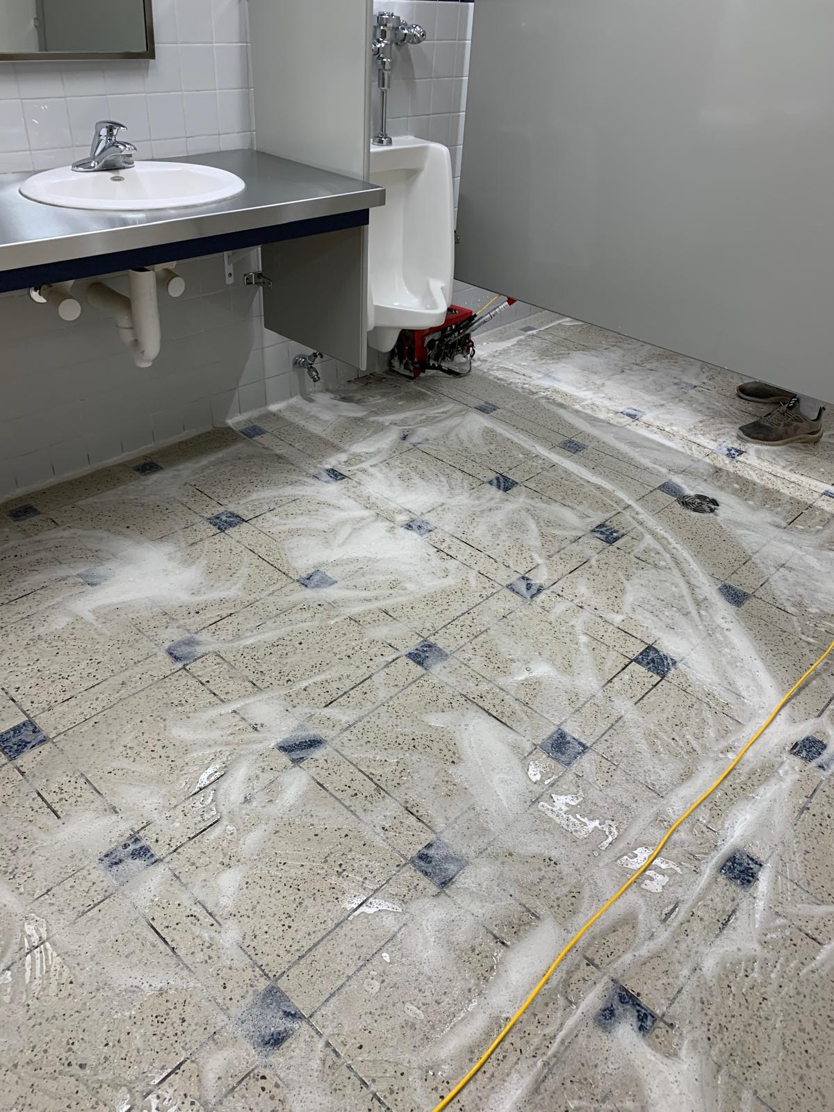 Restroom disinfection and sanitization before and after