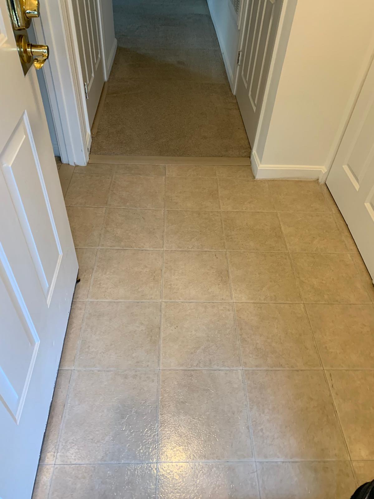 Warehouse or production area floor after deep machine scrubbing