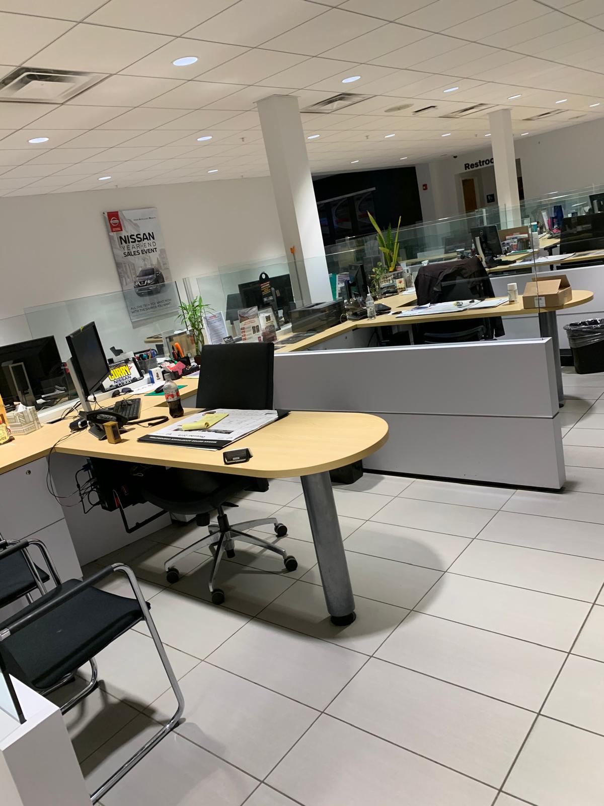 Office before and after nightly janitorial cleaning