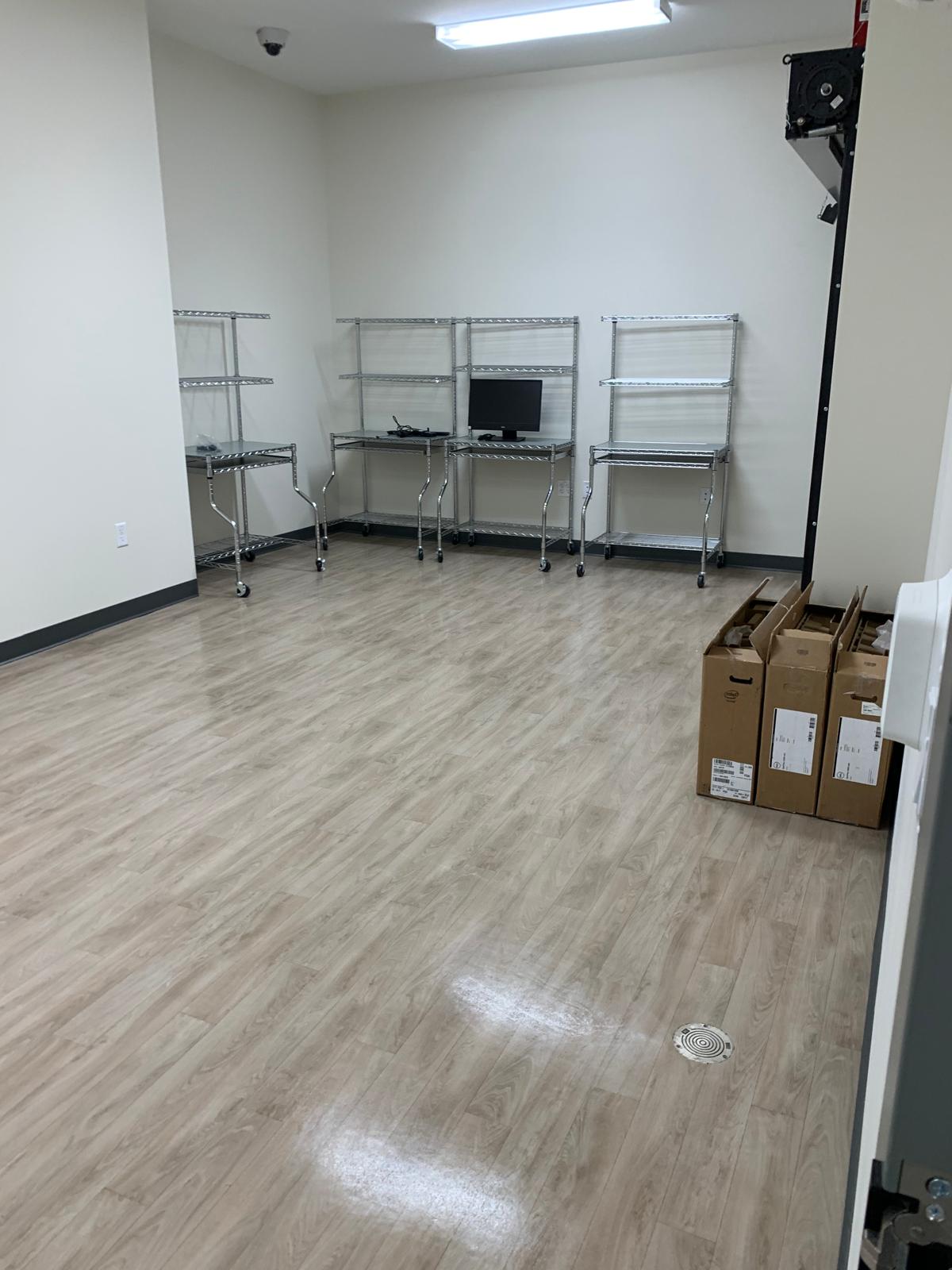 Crew performing detailed post-construction clean-up after renovation