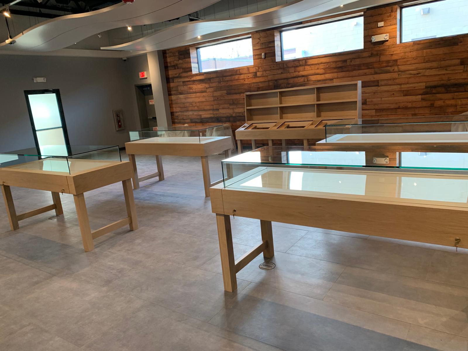 Post-construction cleaning team detailing a newly built commercial space